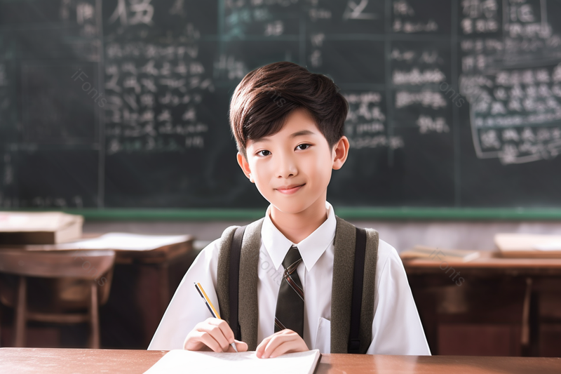 室内背着书包的小学生实拍摄影图,高清,摄影图,摄影图片,图片大全,摄影图免费下载